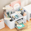 Stationary Organizer With 2 Drawers, Multi-Functional Pencil Holder For Desk, Holder Storage Box For Desk, Office Supplies
