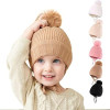 MOMS & TODDLE BABY HAT FAUX FUR POMPOM BEANIE HAT