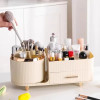 360° Rotating Makeup Organizer With Drawer,Cosmetic Display Case For Vanity Brush,Skincare,Lipstick Bathroom Countertop,Desk