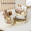 360 Rotating Makeup Organizer, 3-Tier Makeup Countertop Organizer with Makeup Brush Holder, Large Capacity Cosmetic Storage Case