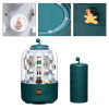 360 Rotating Jewelry Organizer Cosmetic Storage Box Earring Necklace Display Transparent Makeup Desktop Organizer For Woman