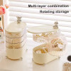 Little Bear Desktop Jewelry Storage Box Rotate Dividing Grids Cosmetic Dustproof Luxury Organizer