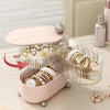 Little Bear Desktop Jewelry Storage Box Rotate Dividing Grids Cosmetic Dustproof Luxury Organizer