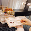 3 Layers Velvet Jewelry Storage Box with 3 Drawers Acrylic Display Necklace Earrings Bracelets Organizer Clear Lid Holder Case