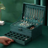 Large layers Jewelry Box Flannel Velvet PU Leather Vintage Layers Necklace Earrings Ring Storage Box Jewlery Organizer