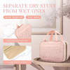 Multi-storage Compartment Design Travel Makeup Bag with Wet Dry Separation Capacity Cosmetic Organizer for Toiletries