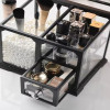 Glass Cosmetic And Makeup Brush Organizer