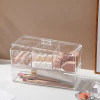 Transparent Cosmetic Storage Box Makeup Organizer Cotton Swab Cotton Pad Storage Box