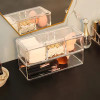 Transparent Cosmetic Storage Box Makeup Organizer Cotton Swab Cotton Pad Storage Box