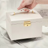 3 Layer Leather Jewellery Organizer With Mirror