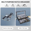 12 Slot PU Leather Lockable Watch Storage Boxes, Men & Women's Jewelry Display Drawer Case, 2-tier Organizer