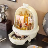 Stylish 360° Rotate Makeup Organizer Large Cosmetic Storage Box for Vanity All-In-One Dust and Water-Proof Organizer