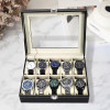 12 Grids Leather Storage Box For Watches