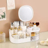 Desktop Cosmetic Storage Box With LED Mirror
