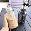 Stylish Glass Water Bottle with Time Marker - Perfect for Juice, Milk, and More