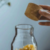 Premium Borosilicate Glass Jar Bottle with Eco-Friendly Wooden Cork Cap