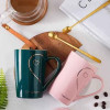 Romantic Ceramic Couple Mug Set - Love Sign Design