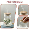 Ergonomically Designed 400ml Wave Jar Drinking Cup with Bamboo Lid