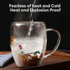 Innovative Double Wall Glass Mug with Handle for Tea and Coffee - Ideal for Dry Flowers Decor