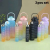 Spacious Gradient Motivational Sports Water Bottles Set - Three-Piece Collection