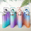 Spacious Gradient Motivational Sports Water Bottles Set - Three-Piece Collection