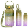 Vibrant 3-Piece Rainbow Water Bottle Set