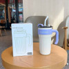 860ML Stainless Steel Portable Coffee Mug with Straw