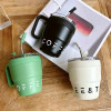 Eco-Friendly Portable Korean Coffee Cup with Lid and Straw – 480ml