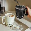 Eco-Friendly Portable Korean Coffee Cup with Lid and Straw – 480ml