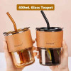 Innovative 400ml Straw Glass Mug Perfect for Any Beverage