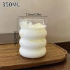 Versatile 350ml Spiral Glass Cup - Ideal for Water, Coffee, Tea & More