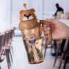 Cute Cartoon Panda and Rabbit Kids Tumbler - BPA Free 750ml Water Bottle with Handle and Straw