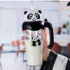 Cute Cartoon Panda and Rabbit Kids Tumbler - BPA Free 750ml Water Bottle with Handle and Straw