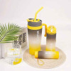 Stylish 3-Piece Gradient Color Water Bottle Set for Hydration on the Go