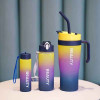 Stylish 3-Piece Gradient Color Water Bottle Set for Hydration on the Go
