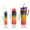 Stylish 3-Piece Gradient Color Water Bottle Set for Hydration on the Go